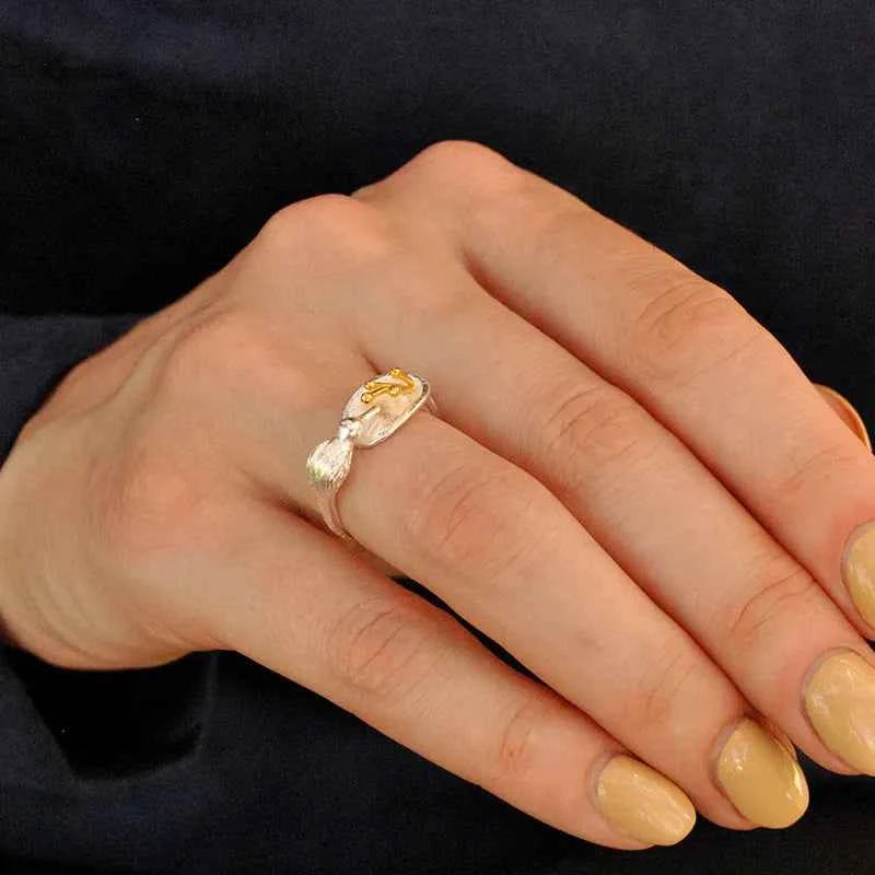 Silver Hummingbird Ring