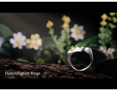 Silver Hummingbird Ring