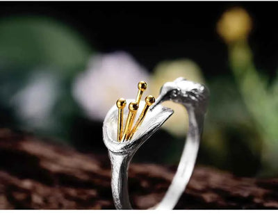 Silver Hummingbird Ring