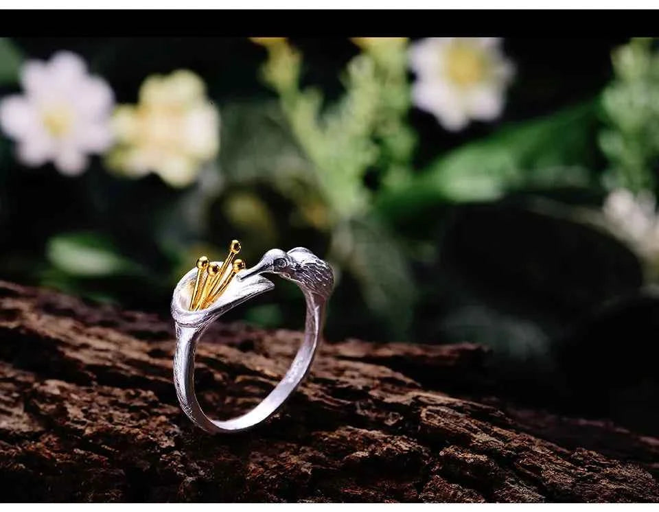 Silver Hummingbird Ring