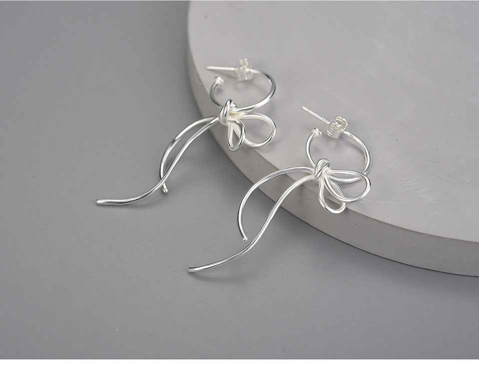 18K Gold Knot Long Tassel Dangle Earrings