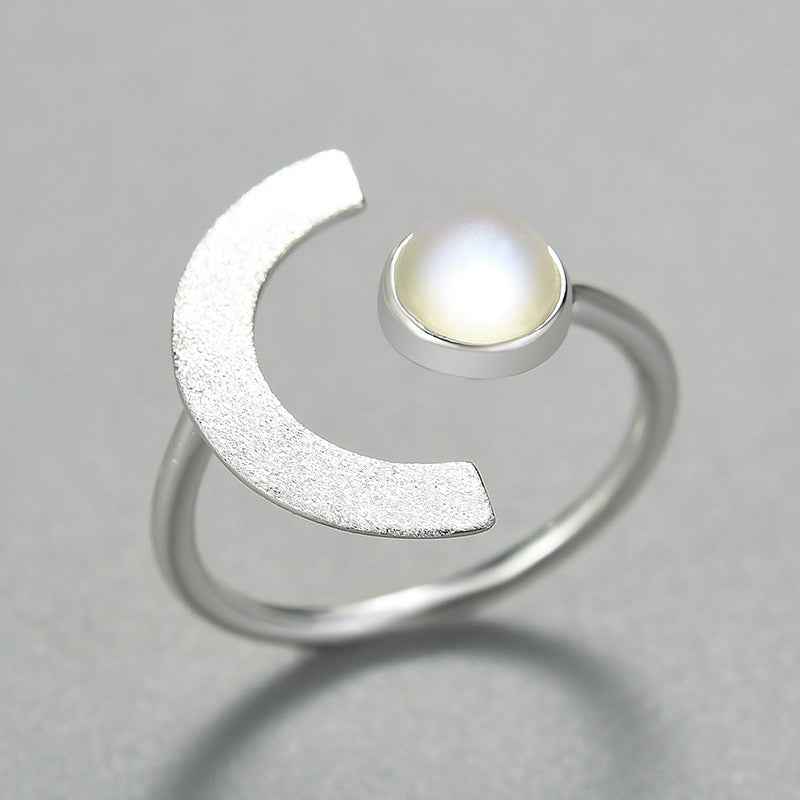 18K Gold Moonstone Ring with Stone. Sterling Silver