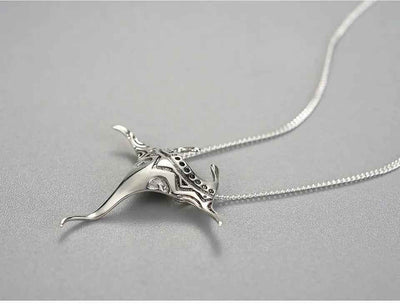 Sterling Silver Manta Ray Fish Pendant 18K Gold Chains and Necklace for Women