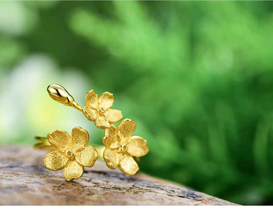 Forget-me-not Flower Adjustable Ring.