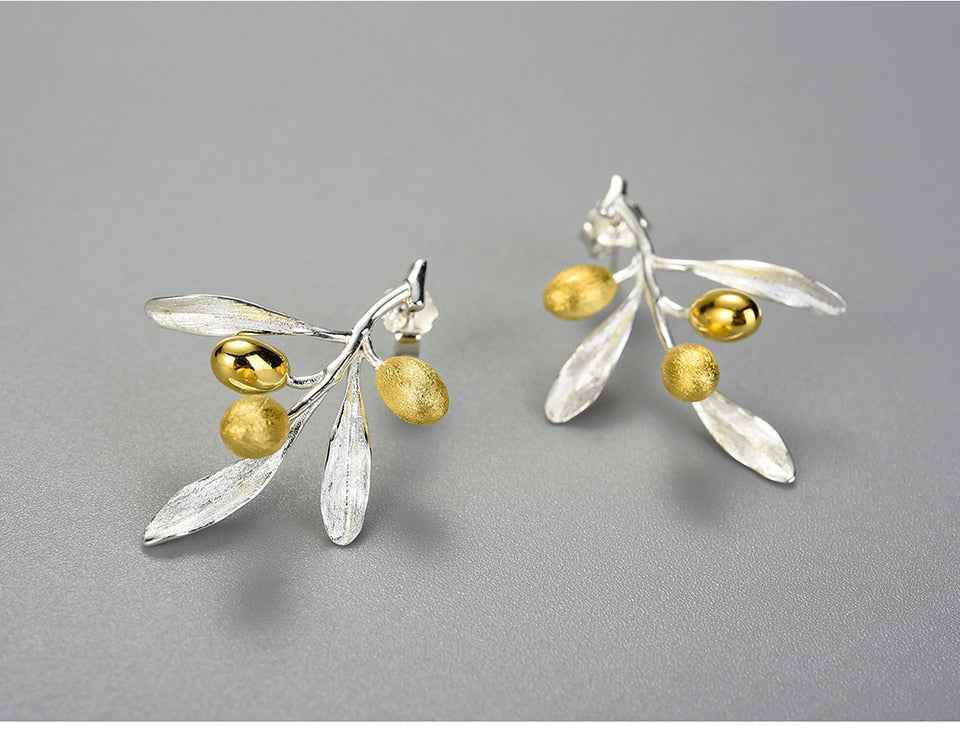 Olive Leaves Branch Earrings