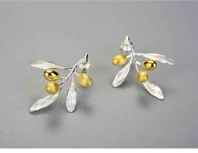 Olive Leaves Branch Earrings