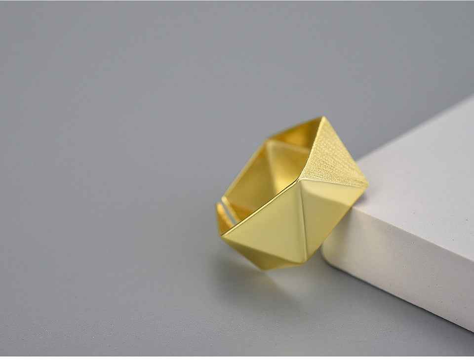 Adjustable Origami Art Ring for Women.