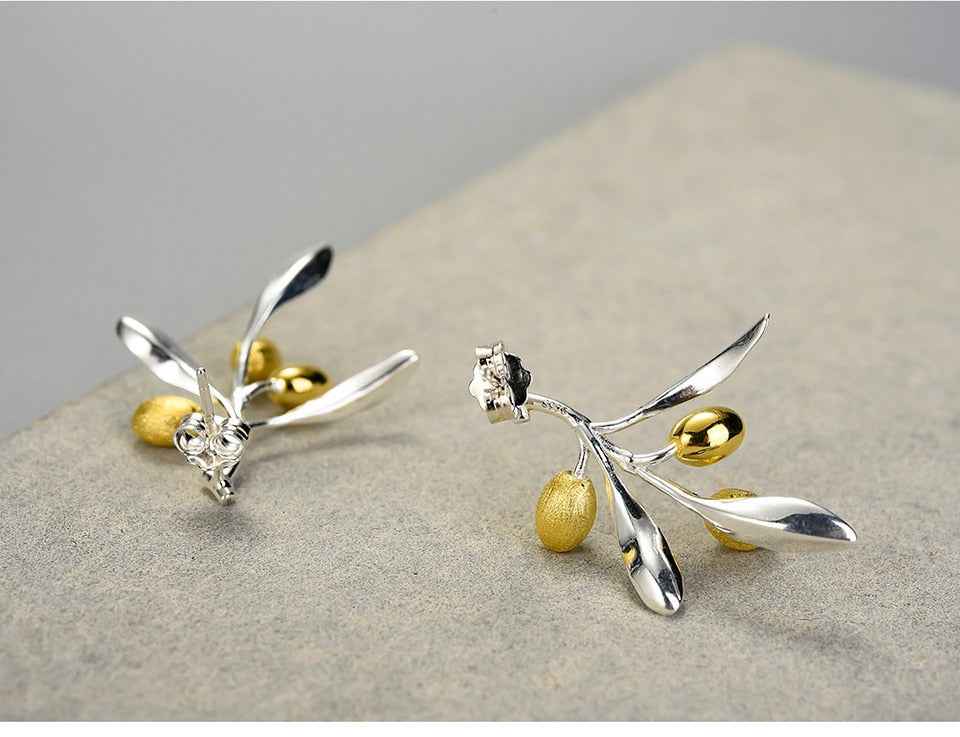 Olive Leaves Branch Earrings