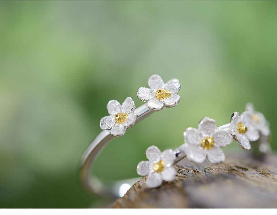 Delicate Forget-me-not Adjustable Ring