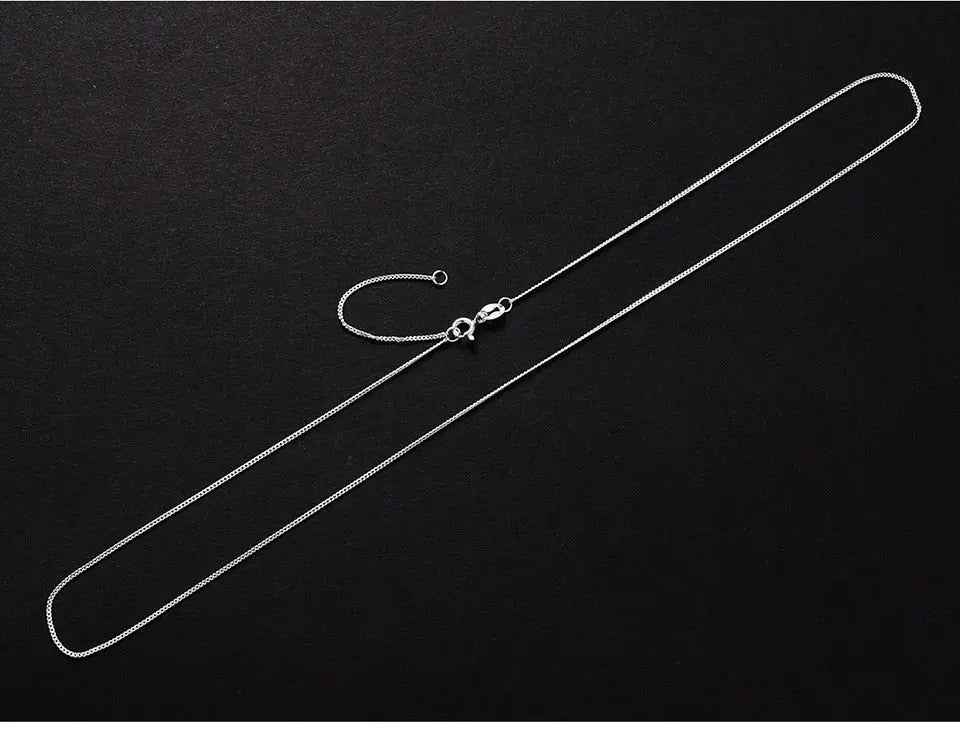 Sterling Silver Necklace Fine Jewelry 18K Gold Classic Easy Match Chain without Pendant for Women Accessories