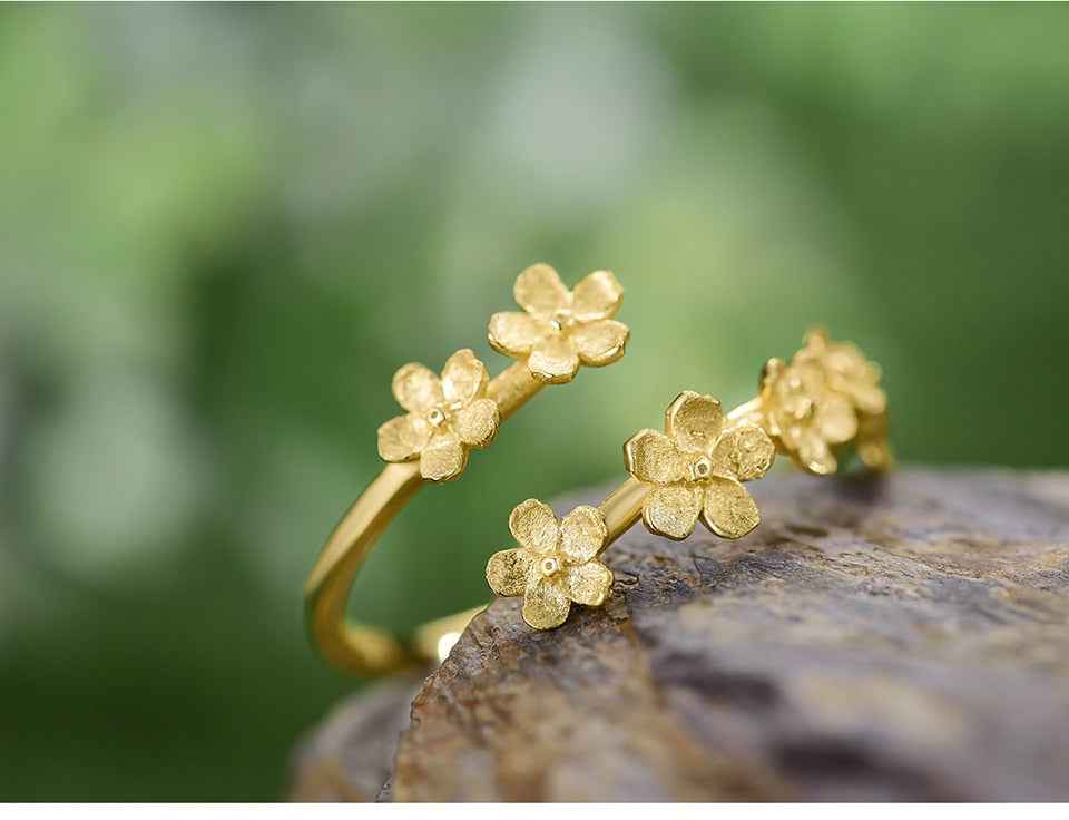Delicate Forget-me-not Adjustable Ring